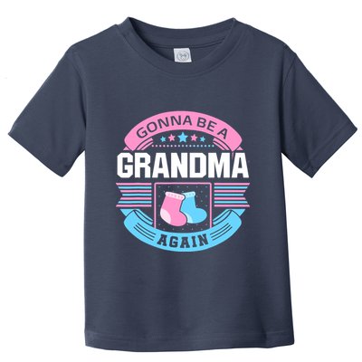 Gonna Be A Grandma Again Second Time Grandma Gifts Cute Toddler T-Shirt