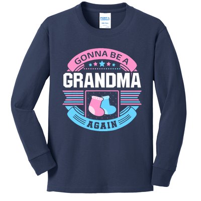 Gonna Be A Grandma Again Second Time Grandma Gifts Cute Kids Long Sleeve Shirt