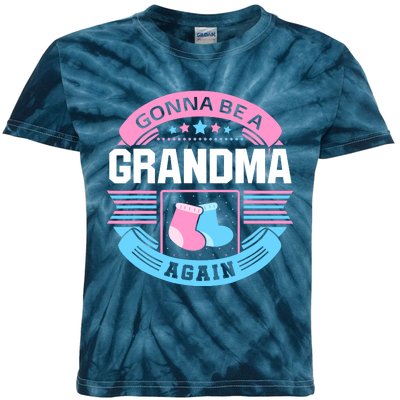 Gonna Be A Grandma Again Second Time Grandma Gifts Cute Kids Tie-Dye T-Shirt