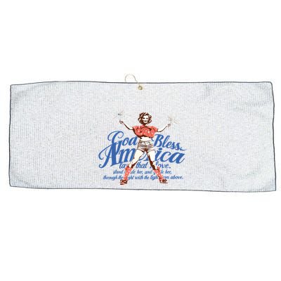 God Bless America Vintage 4th Of July Pinup Coquette Bow Large Microfiber Waffle Golf Towel