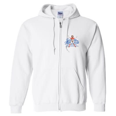 God Bless America Vintage 4th Of July Pinup Coquette Bow Full Zip Hoodie