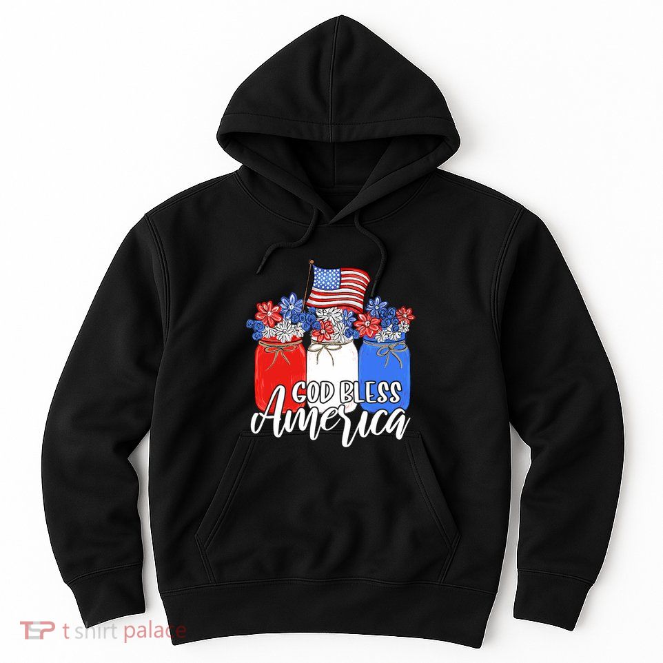 God Bless America Mason Jar Christian Hoodie