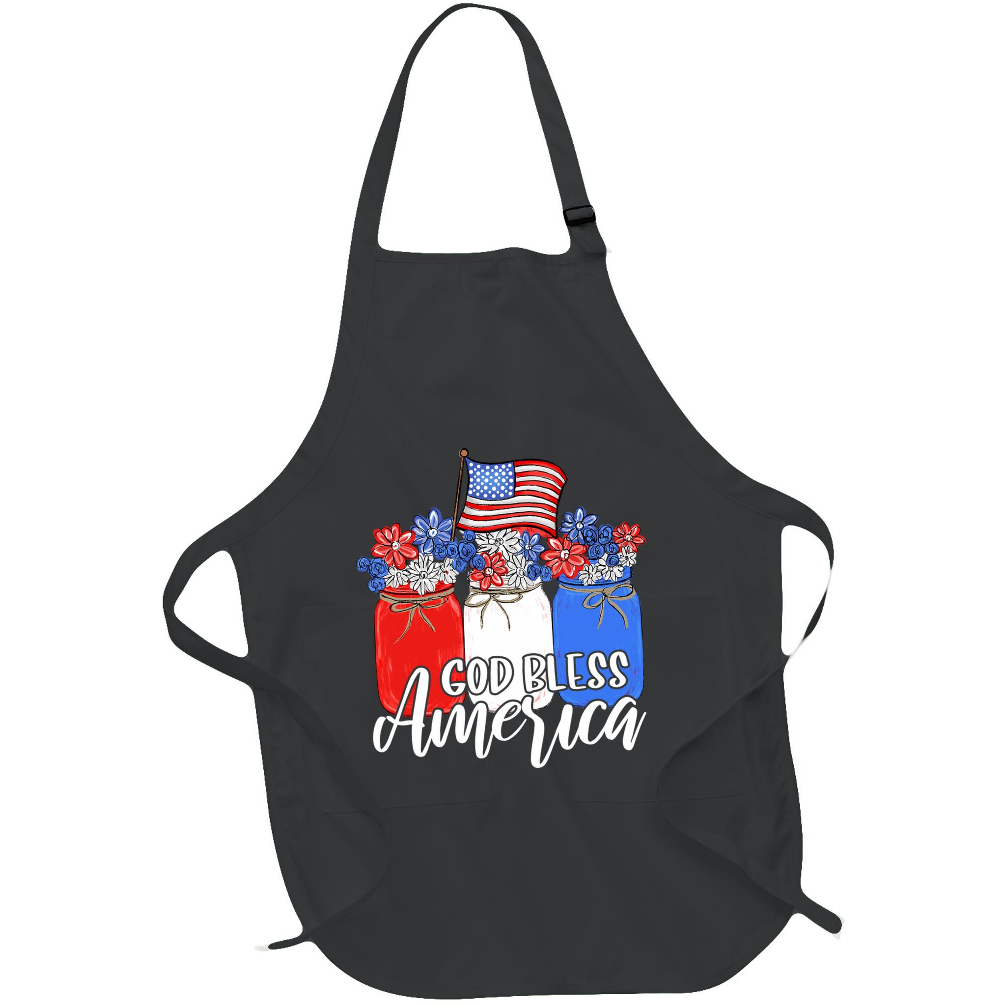 God Bless America Mason Jar Christian Apron