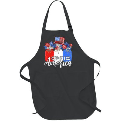 God Bless America Mason Jar Christian Full-Length Apron With Pockets