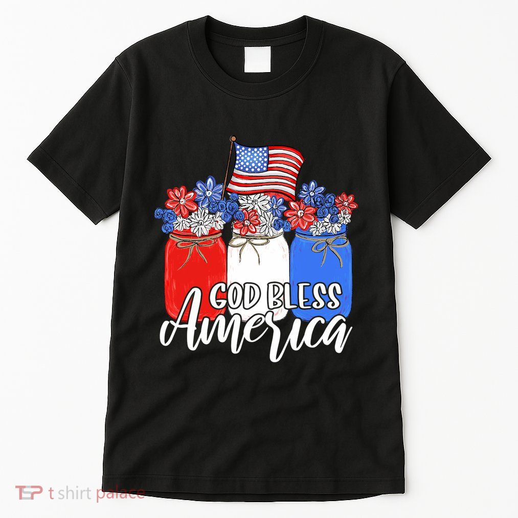 God Bless America Mason Jar Christian Tall T-Shirt