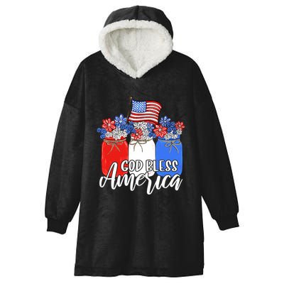 God Bless America Mason Jar Christian Hooded Wearable Blanket