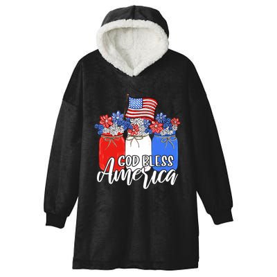 God Bless America Mason Jar Christian Hooded Wearable Blanket