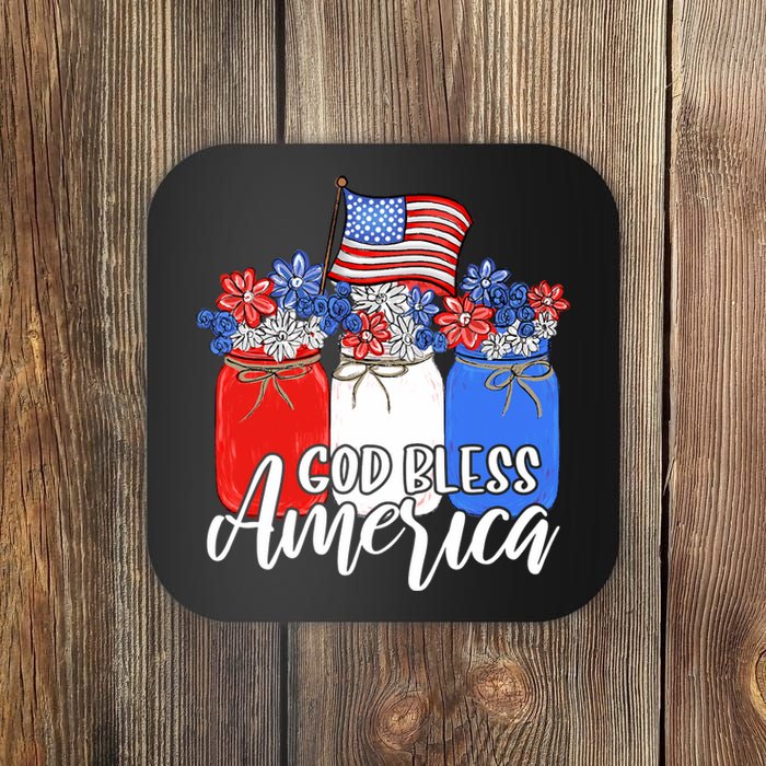 God Bless America Mason Jar Christian Coaster