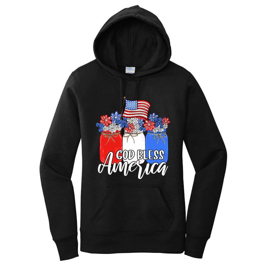 God Bless America Mason Jar Christian Women's Pullover Hoodie