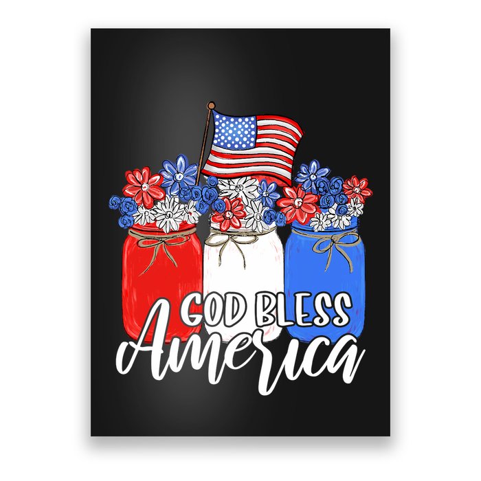 God Bless America Mason Jar Christian Poster