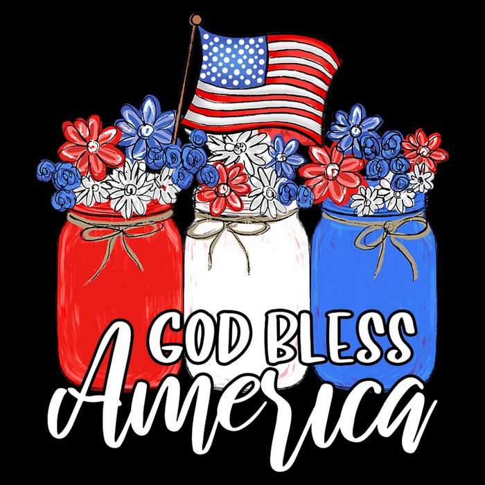 God Bless America Mason Jar Christian Poster