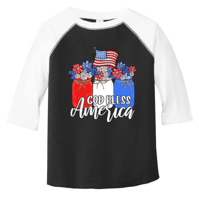 God Bless America Mason Jar Christian Toddler Fine Jersey T-Shirt