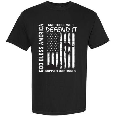 God Bless America Support Our Troops Veterans American Flag Gift Garment-Dyed Heavyweight T-Shirt