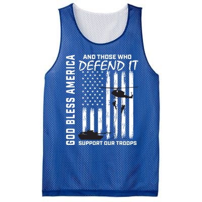 God Bless America Support Our Troops Veterans American Flag Gift Mesh Reversible Basketball Jersey Tank