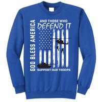 God Bless America Support Our Troops Veterans American Flag Gift Tall Sweatshirt