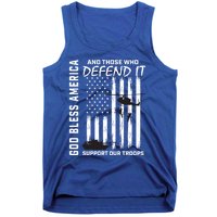 God Bless America Support Our Troops Veterans American Flag Gift Tank Top