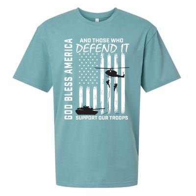 God Bless America Support Our Troops Veterans American Flag Gift Sueded Cloud Jersey T-Shirt