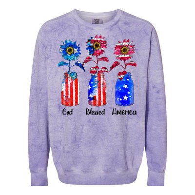 God Blessed America July 4th Colorblast Crewneck Sweatshirt