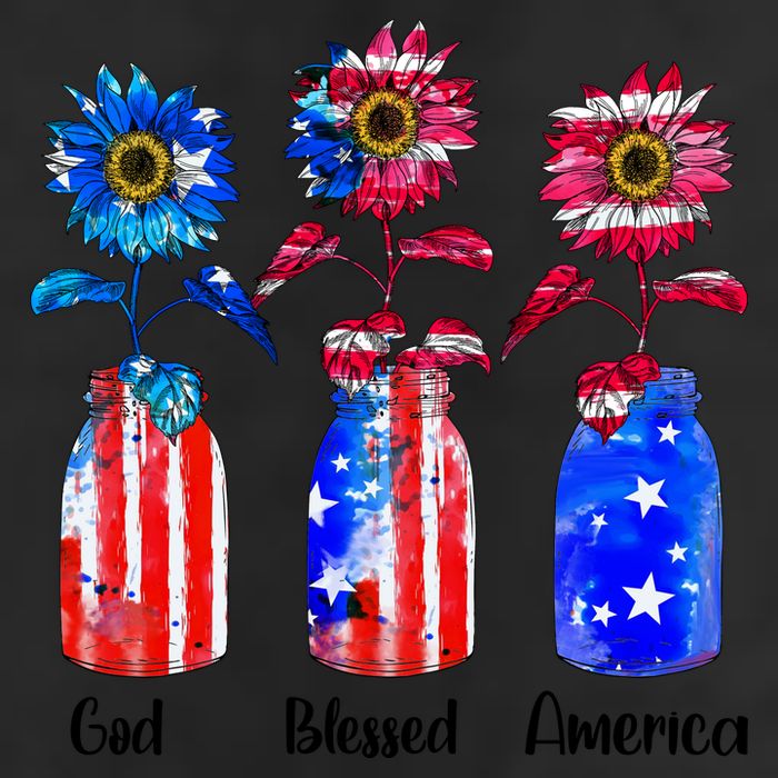 God Blessed America July 4th 7 Panel Mesh Trucker Snapback Hat