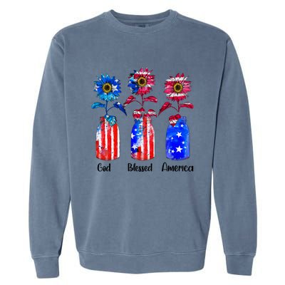 God Blessed America July 4th Garment-Dyed Sweatshirt