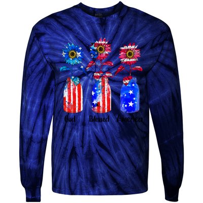 God Blessed America July 4th Tie-Dye Long Sleeve Shirt