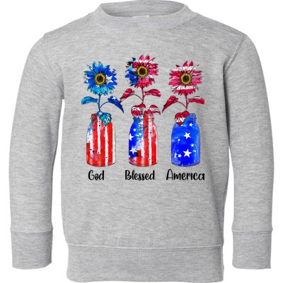 God Blessed America July 4th Toddler Sweatshirt