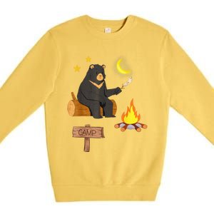 Grizzly Bear and Cartoon Bear Sarcastic Tee Premium Crewneck Sweatshirt