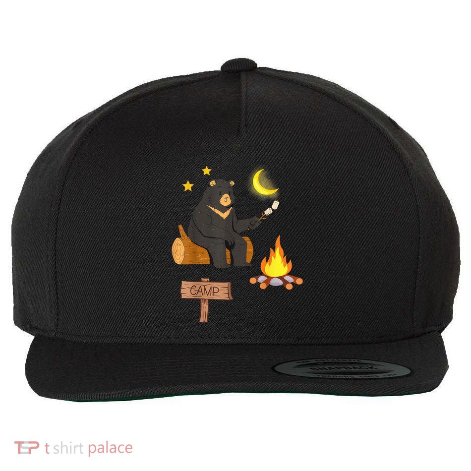 Grizzly Bear and Cartoon Bear Sarcastic Tee Wool Snapback Cap