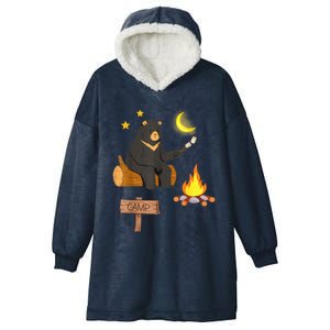 Grizzly Bear and Cartoon Bear Sarcastic Tee Hooded Wearable Blanket