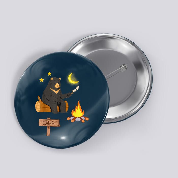 Grizzly Bear and Cartoon Bear Sarcastic Tee Button
