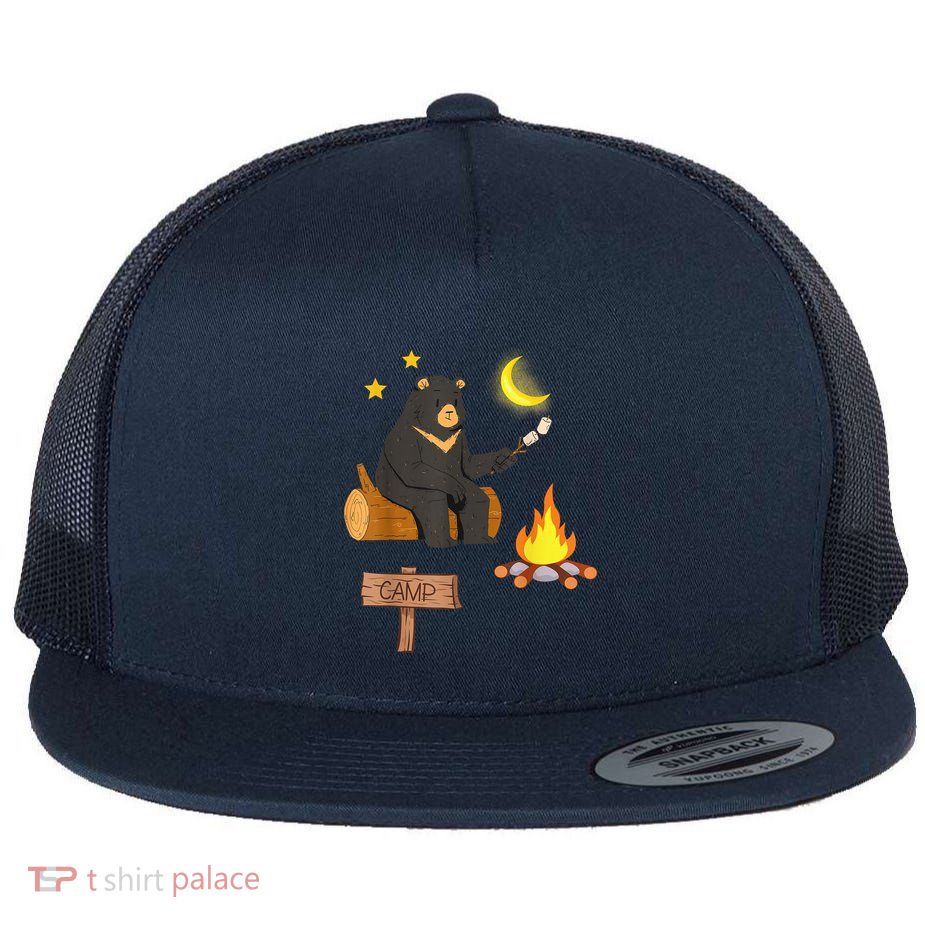 Grizzly Bear and Cartoon Bear Sarcastic Tee Flatbill Hat