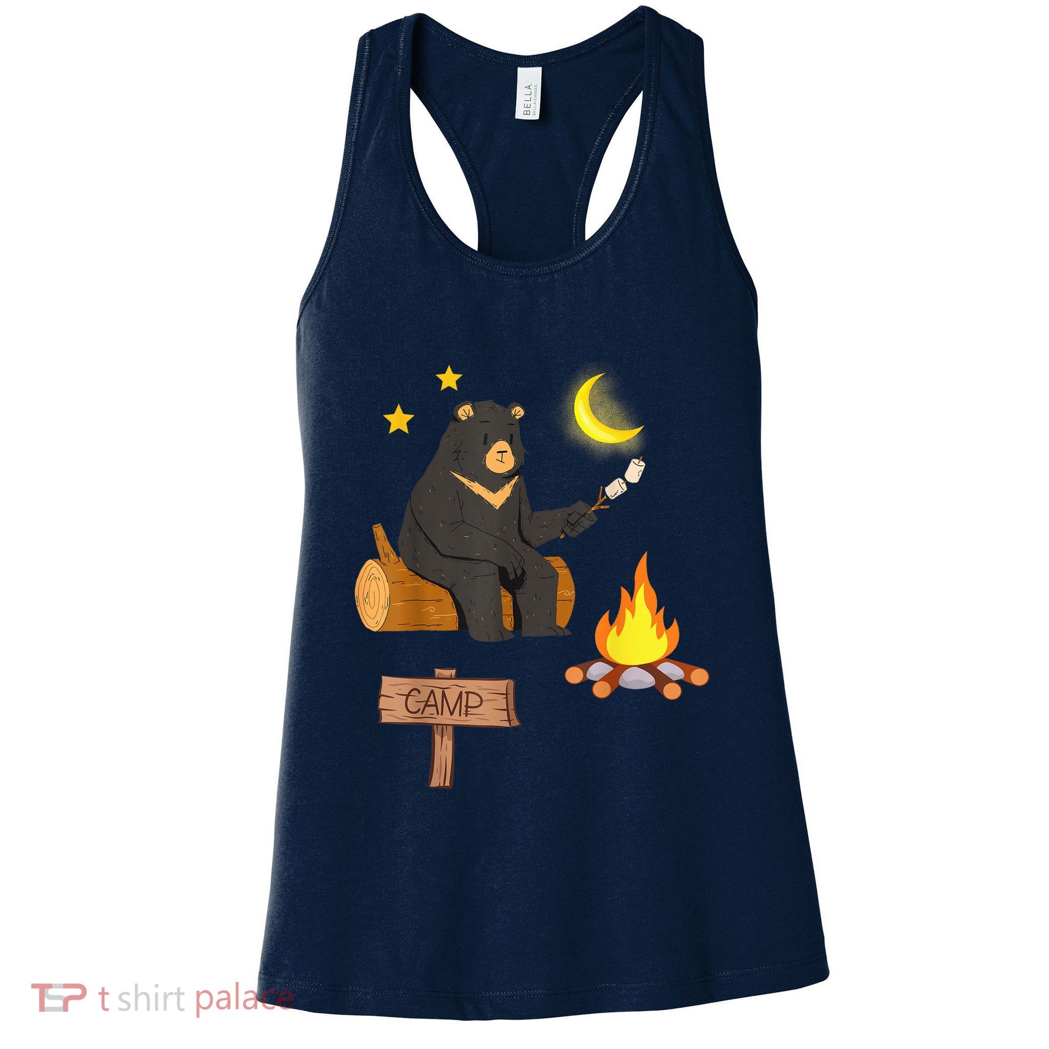 Grizzly Bear and Cartoon Bear Sarcastic Tee Womens Tank Top