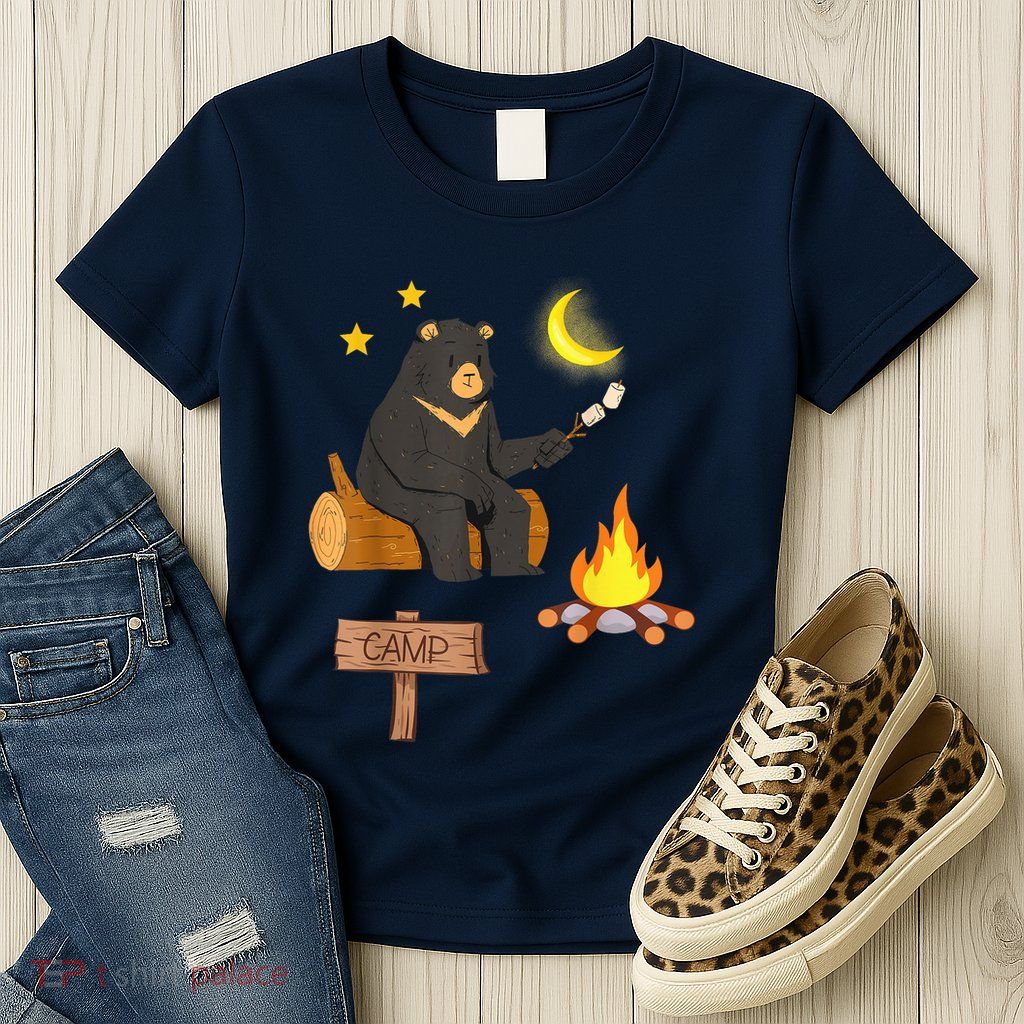 Grizzly Bear and Cartoon Bear Sarcastic Tee Womens T-Shirt