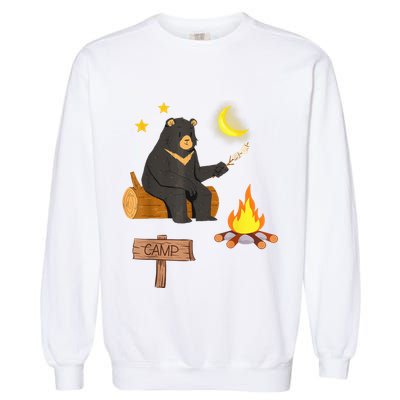 Grizzly Bear and Cartoon Bear Sarcastic Tee Garment-Dyed Sweatshirt