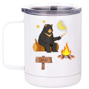 Grizzly Bear and Cartoon Bear Sarcastic Tee 12 oz Stainless Steel Tumbler Cup