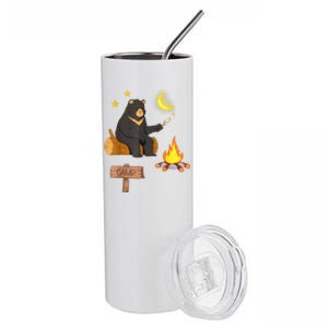 Grizzly Bear and Cartoon Bear Sarcastic Tee Stainless Steel Tumbler