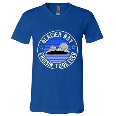 Glacier Bay Alaska Cruisin Together Family Or Group Ship Gift V-Neck T-Shirt
