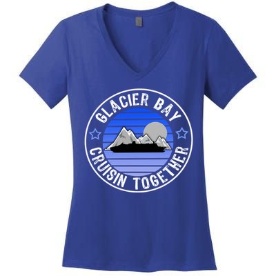 Glacier Bay Alaska Cruisin Together Family Or Group Ship Gift Women's V-Neck T-Shirt