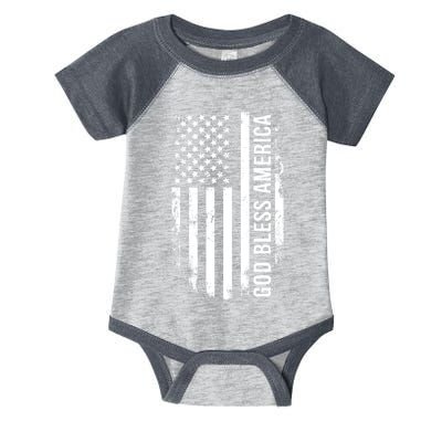 God Bless America Us Flag Cool Gift Infant Baby Jersey Bodysuit