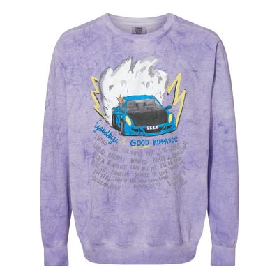 Good Bye And Good Riddance Colorblast Crewneck Sweatshirt