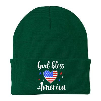 God bless america for patriotic Independence day 4th of July Knit Cap Winter Beanie