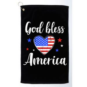 God bless america for patriotic Independence day 4th of July Platinum Collection Golf Towel