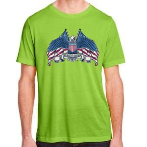 God Bless America Patriotic American Eagle USA Flag Adult ChromaSoft Performance T-Shirt