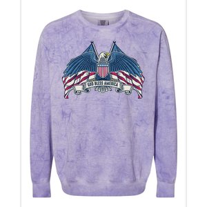 God Bless America Patriotic American Eagle USA Flag Colorblast Crewneck Sweatshirt