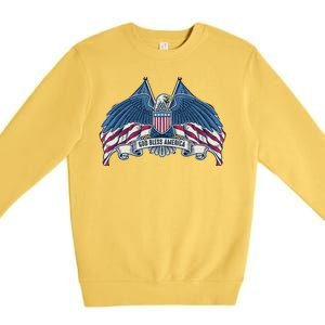 God Bless America Patriotic American Eagle USA Flag Premium Crewneck Sweatshirt