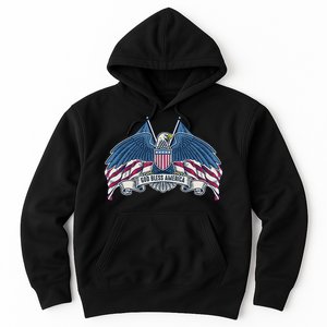 God Bless America Patriotic American Eagle USA Flag Hoodie