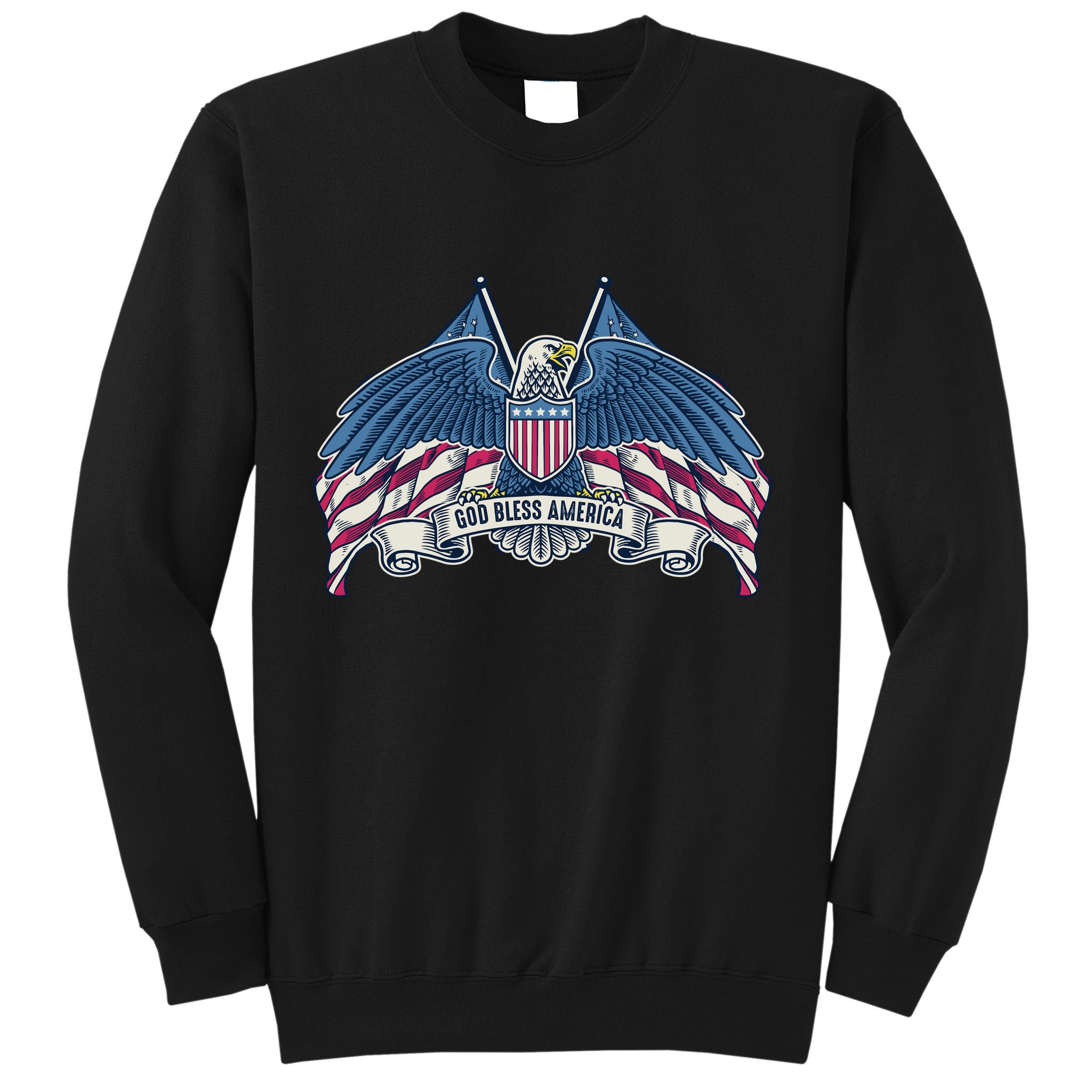 God Bless America Patriotic American Eagle USA Flag Sweatshirt