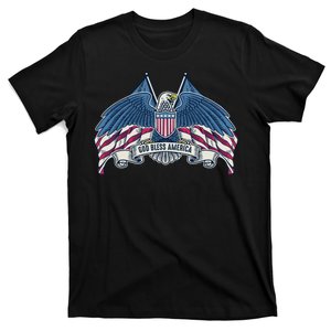 God Bless America Patriotic American Eagle USA Flag T-Shirt