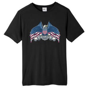 God Bless America Patriotic American Eagle USA Flag Tall Fusion ChromaSoft Performance T-Shirt