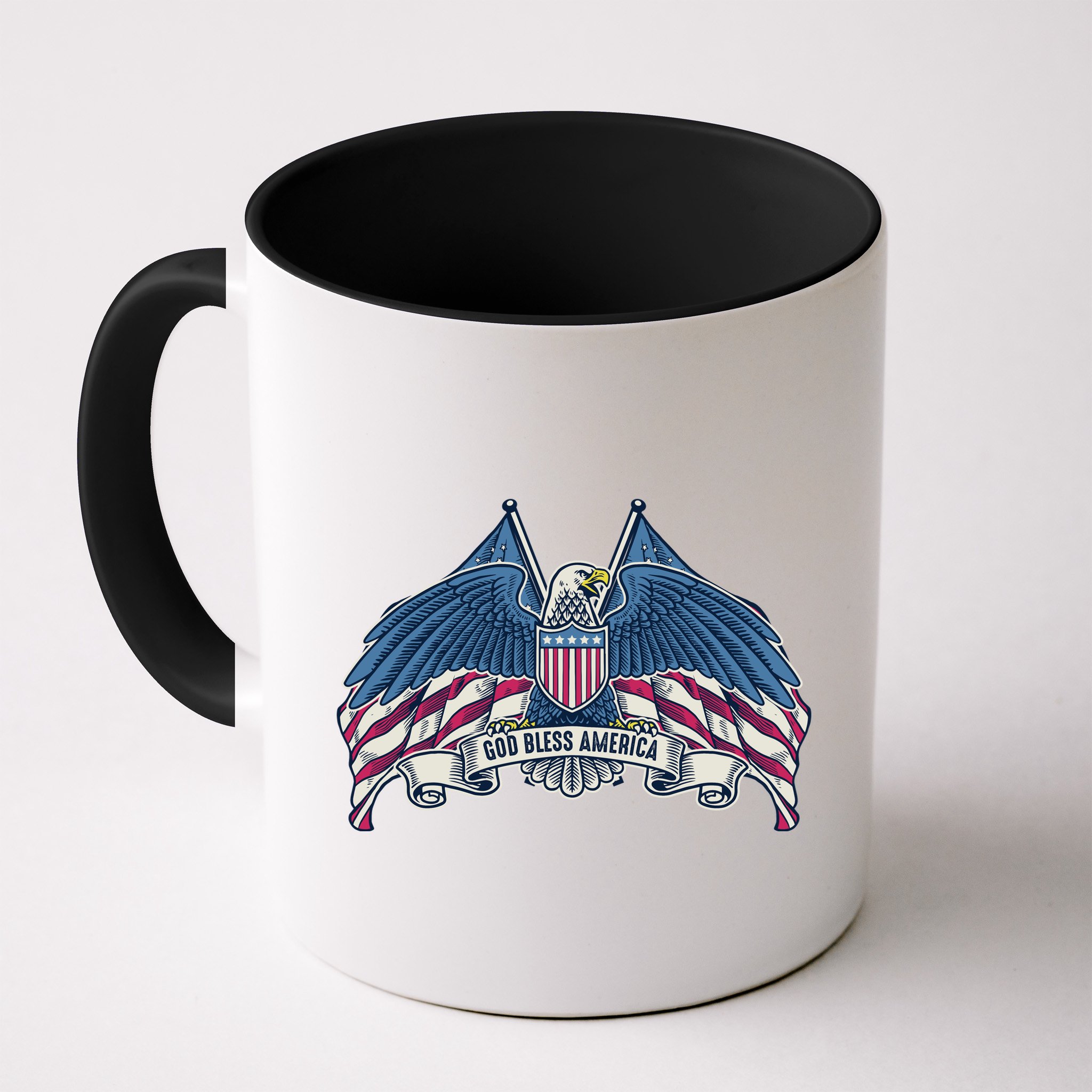 God Bless America Patriotic American Eagle USA Flag Mug